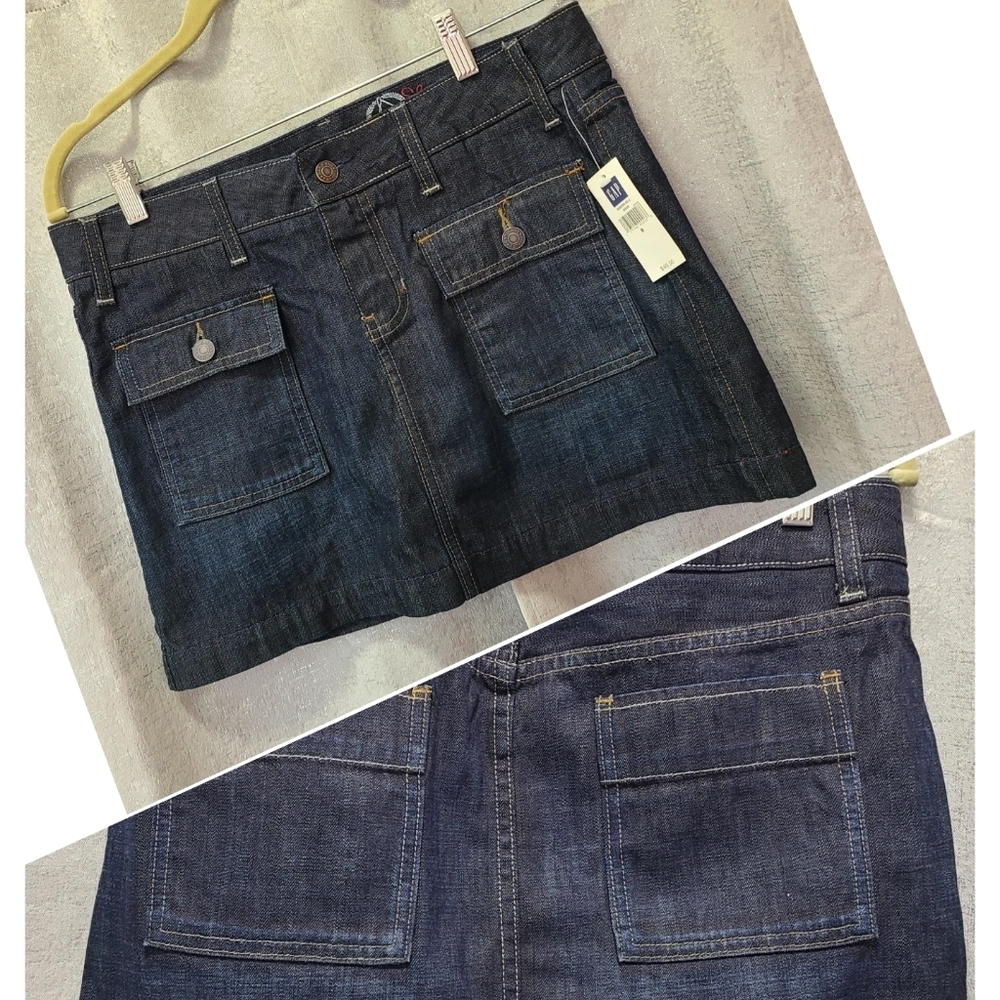 GAP Dark Blue Denim Mini Skirt Size 8 NWT